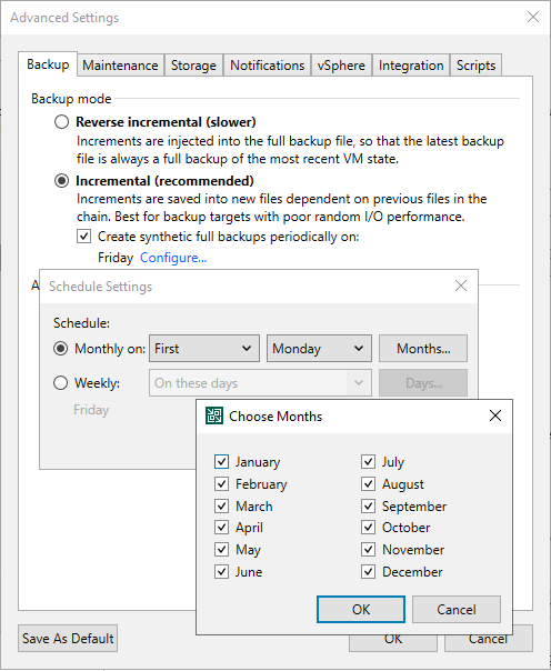 Auswahl synthetic Full Backup MIT v12